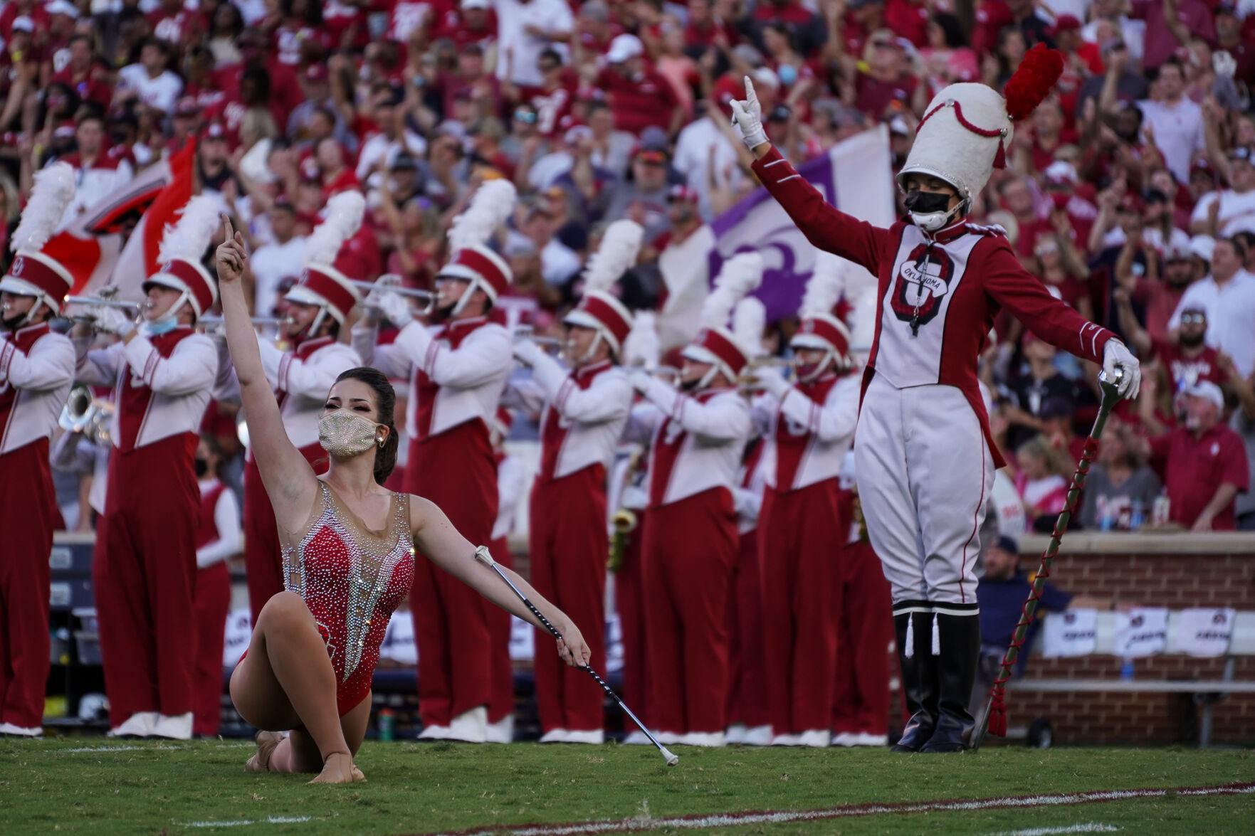 Emily Perkins and drum major